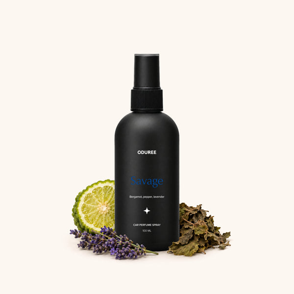 Oduree Savage autoparfum spray 100 ml met geurnoten